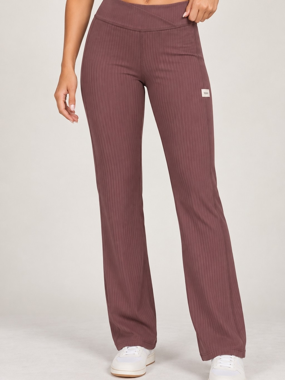Vuori Ribbed Flare Lounge Pants - Dusty Plum